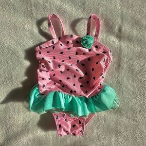 Cat & Jack Pink Watermelon Tutu Bathing Suit Sz !8 months